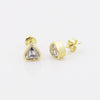 18K Lab-Grown Diamond Heart Stud Earrings