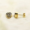 18K Lab-Grown Diamond Heart Stud Earrings