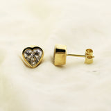 18K Lab-Grown Diamond Heart Stud Earrings