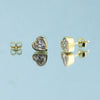 18K Lab-Grown Diamond Heart Stud Earrings