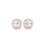 18K Lab-Grown Diamond Solitaire Round Stud Earrings