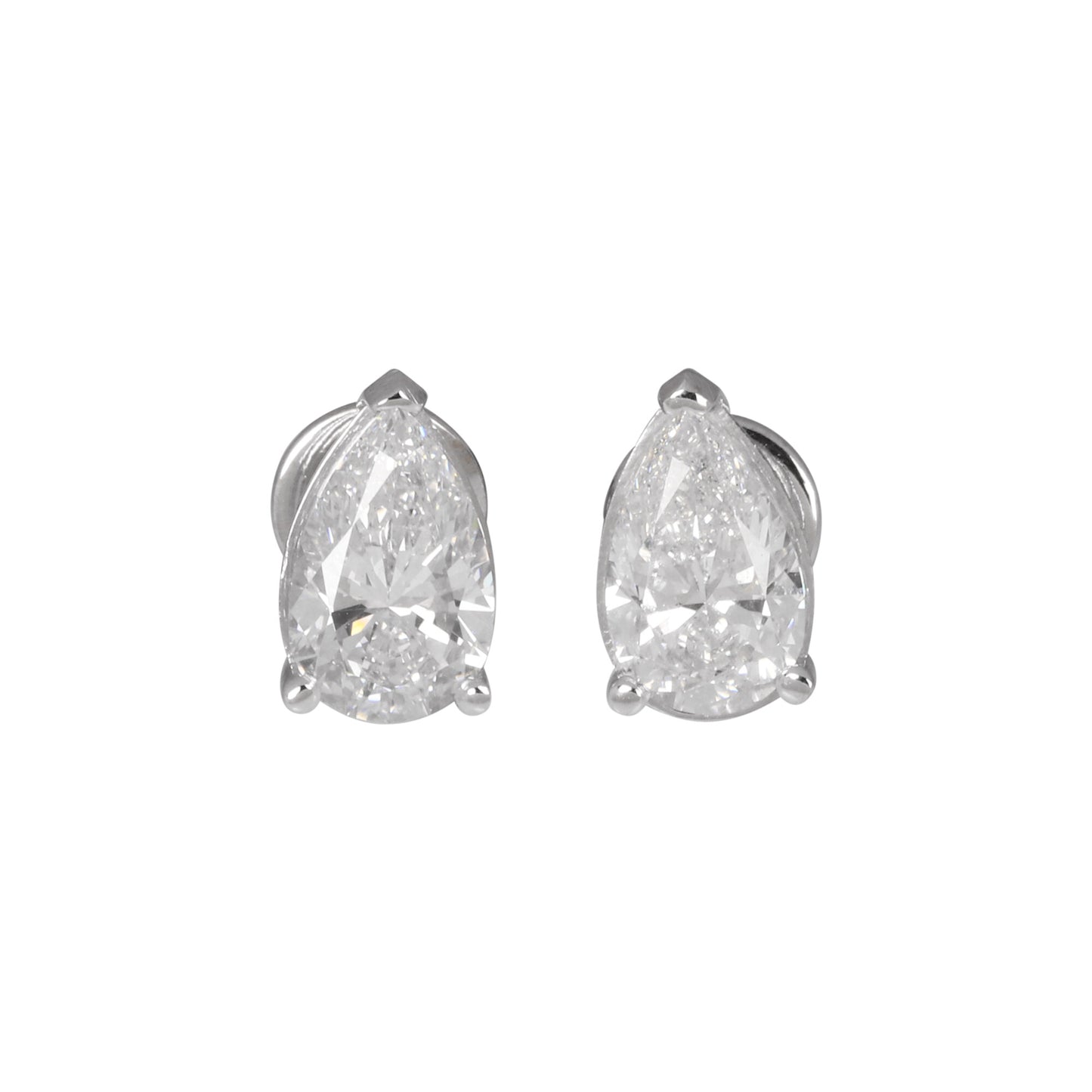 18K Lab Grown Diamond Round Stud Earrings – 5 Carat, BIS Hallmarked
