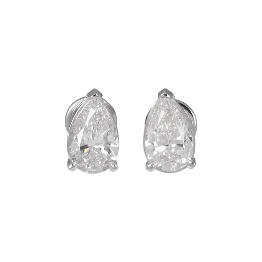 18K Lab Grown Diamond Round Stud Earrings – 5 Carat, BIS Hallmarked