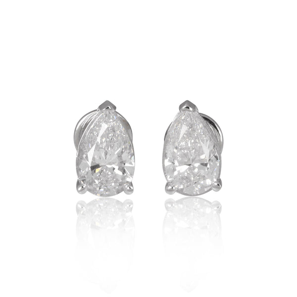 18K Lab Grown Diamond Round Stud Earrings – 5 Carat, BIS Hallmarked