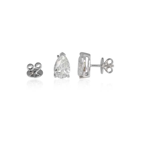 18K Lab Grown Diamond Round Stud Earrings – 5 Carat, BIS Hallmarked