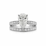14K Lab Grown Diamond Pear Halo Ring | IGI Certified