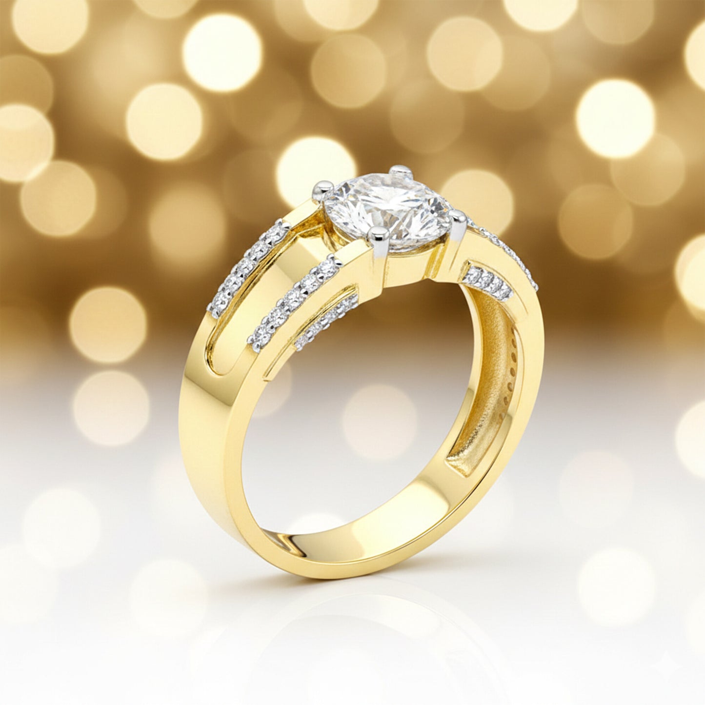 14K Lab Grown Diamond Round Pave Cluster Ring | IGI Certified