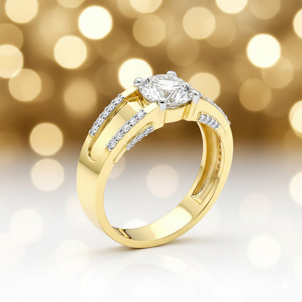 14K Lab Grown Diamond Round Pave Cluster Ring | IGI Certified
