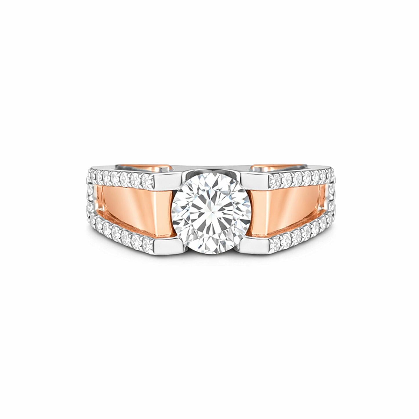 14K Lab Grown Diamond Round Pave Cluster Ring | IGI Certified