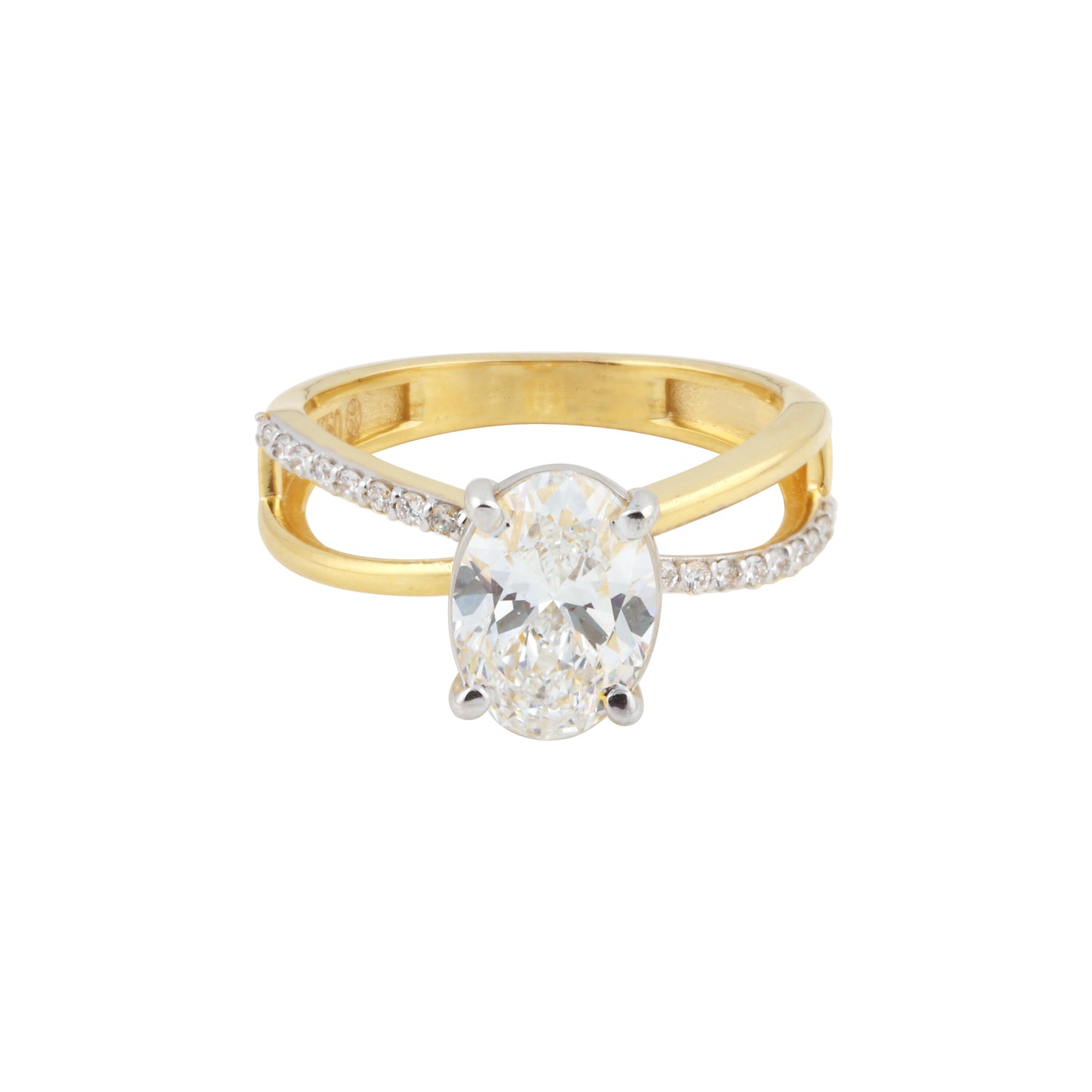 14K Lab Grown Diamond Oval Petite Halo Ring | IGI Certified