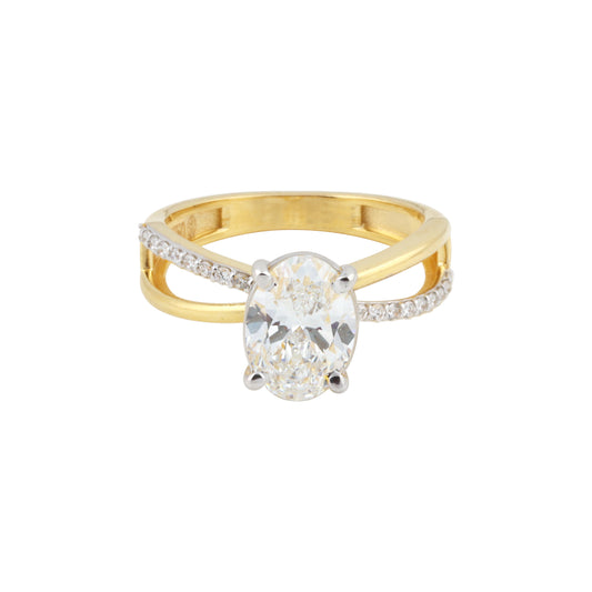 14K Lab Grown Diamond Oval Petite Halo Ring | IGI Certified