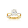 14K Lab Grown Diamond Oval Petite Halo Ring | IGI Certified