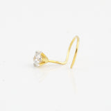 18K Gold Lab Grown Diamond Nose Pin – Round Cut, 0.12 Carat, IGI Certified