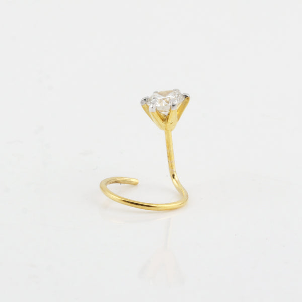18K Gold Lab Grown Diamond Nose Pin – Round Cut, 0.12 Carat, IGI Certified