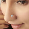 18K Gold Lab Grown Diamond Nose Pin – Round Cut, 0.12 Carat, IGI Certified