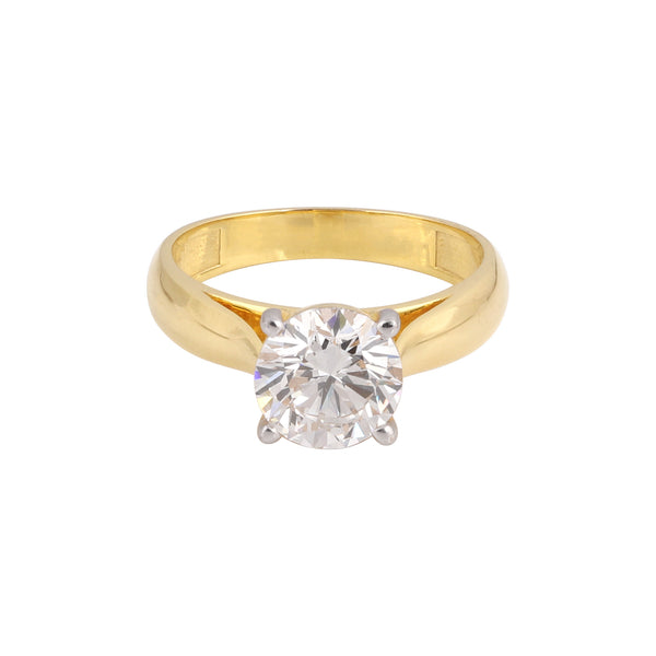 18K Lab Grown Diamond Solitaire Ring (1.04 ct, Round Cut) - BIS Hallmarked Gold
