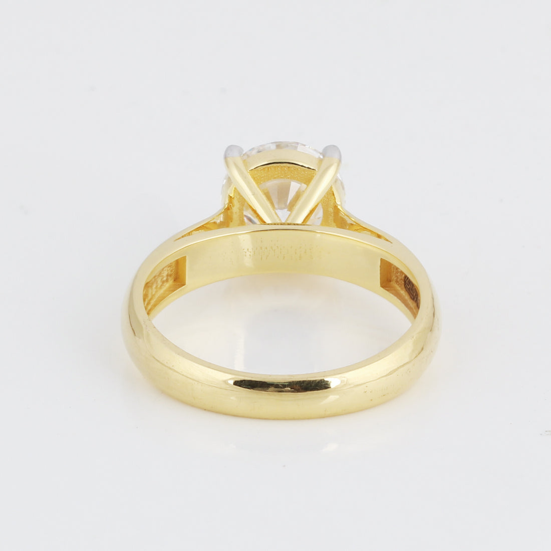 18K Lab Grown Diamond Solitaire Ring (1.04 ct, Round Cut) - BIS Hallmarked Gold