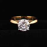 18K Lab Grown Diamond Solitaire Ring (1.04 ct, Round Cut) - BIS Hallmarked Gold