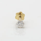 18K Gold Lab Grown Diamond Nose Pin – Round Cut, 0.07 Carat, IGI Certified