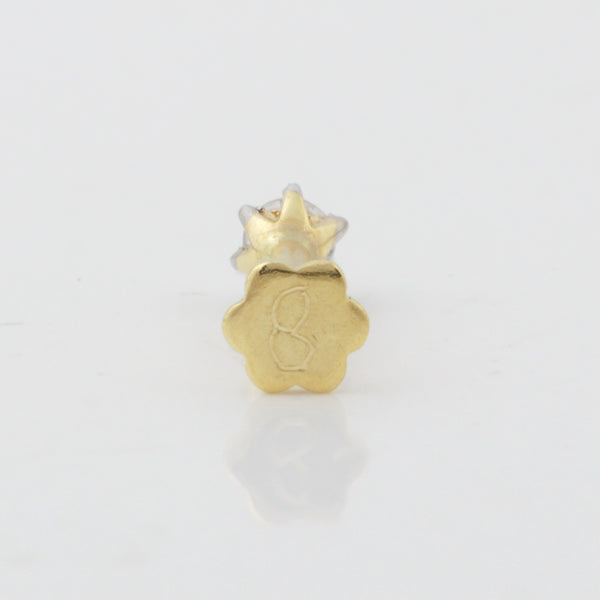 18K Gold Lab Grown Diamond Nose Pin – Round Cut, 0.07 Carat, IGI Certified