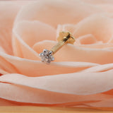 18K Gold Lab Grown Diamond Nose Pin – Round Cut, 0.07 Carat, IGI Certified