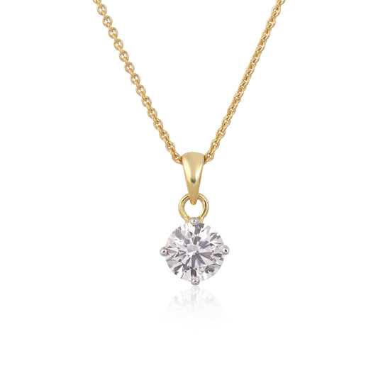 14K/18K Gold Minimalist Diamond Accent Pendant Necklace
