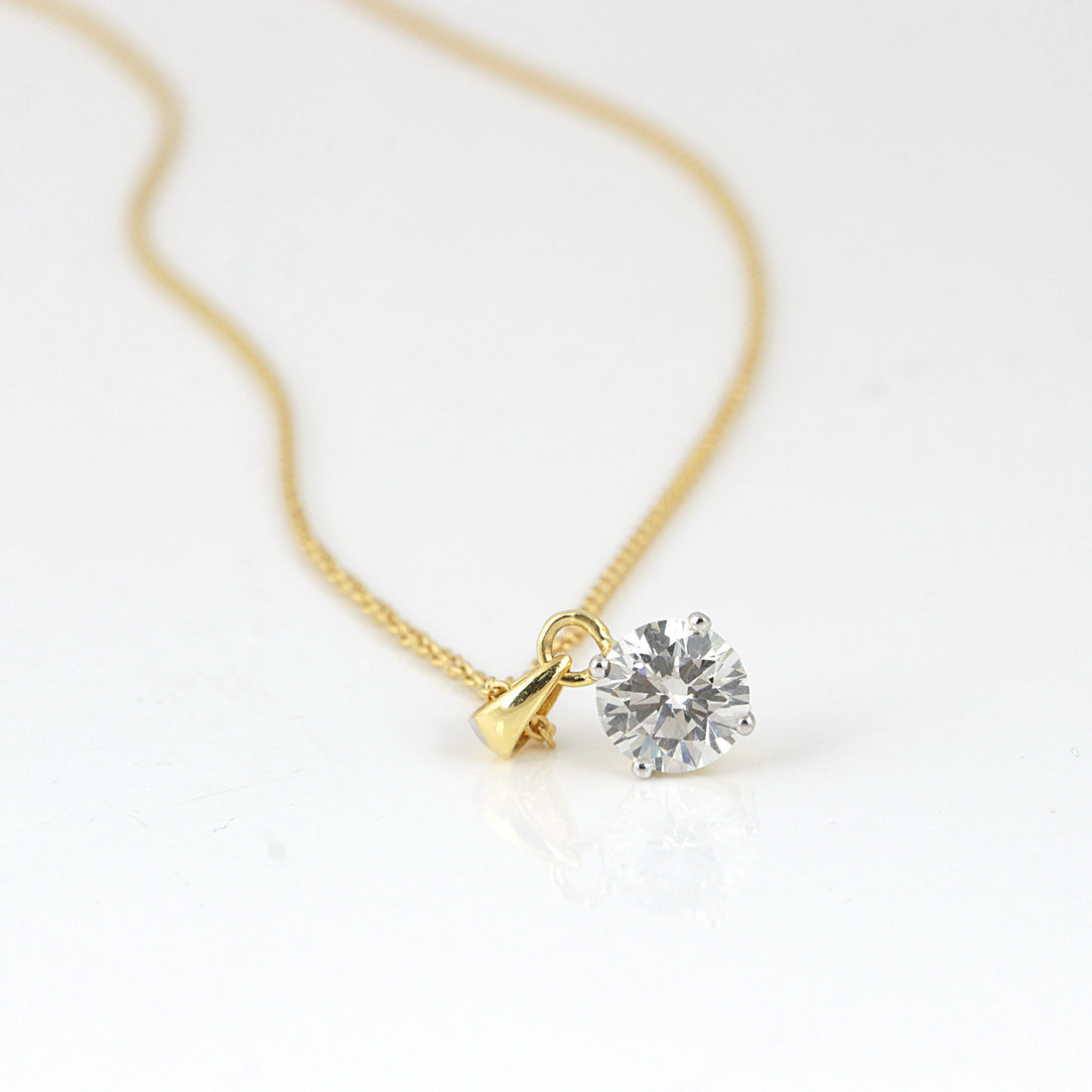 14K/18K Gold Minimalist Diamond Accent Pendant Necklace