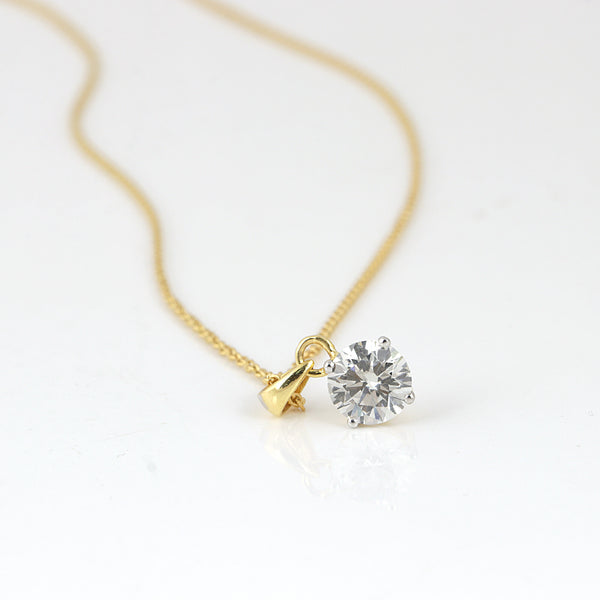 14K/18K Gold Minimalist Diamond Accent Pendant Necklace