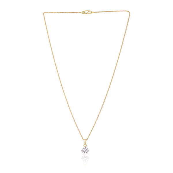 14K/18K Gold Minimalist Diamond Accent Pendant Necklace