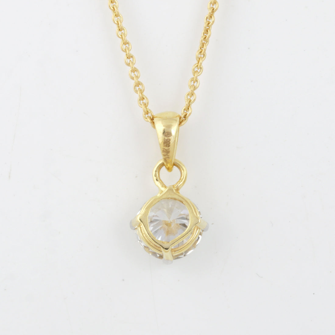 14K/18K Gold Minimalist Diamond Accent Pendant Necklace