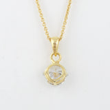 14K/18K Gold Minimalist Diamond Accent Pendant Necklace
