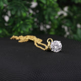 14K/18K Gold Minimalist Diamond Accent Pendant Necklace