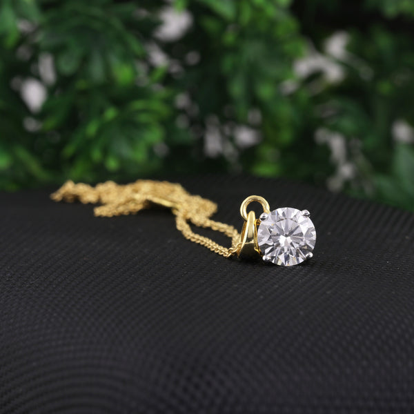 14K/18K Gold Minimalist Diamond Accent Pendant Necklace