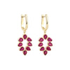 18K Lab Grown Ruby Pear Cut Earrings with Diamond Accents