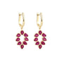 18K Lab Grown Ruby Pear Cut Earrings with Diamond Accents