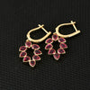 18K Lab Grown Ruby Pear Cut Earrings with Diamond Accents