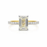 14K/18K Lab Grown Diamond Emerald Cut Ring for Women