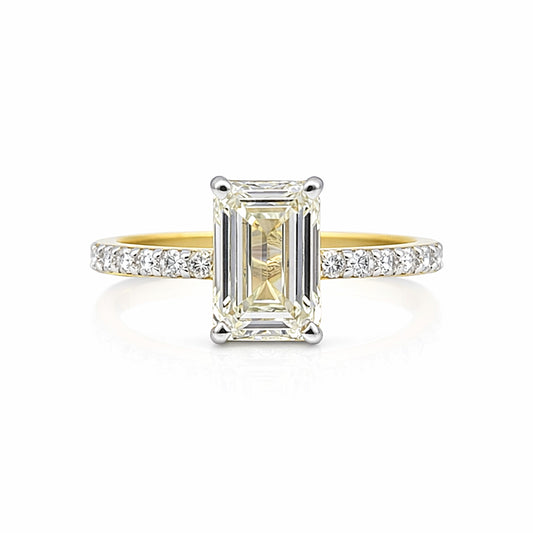 14K/18K Lab Grown Diamond Emerald Cut Ring for Women