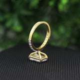 14K/18K Lab Grown Diamond Emerald Cut Ring for Women
