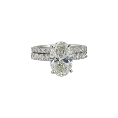 14K Lab Grown 2.71 Ct Oval Solitaire Diamond Halo Ring, VVS/E | IGI Certified
