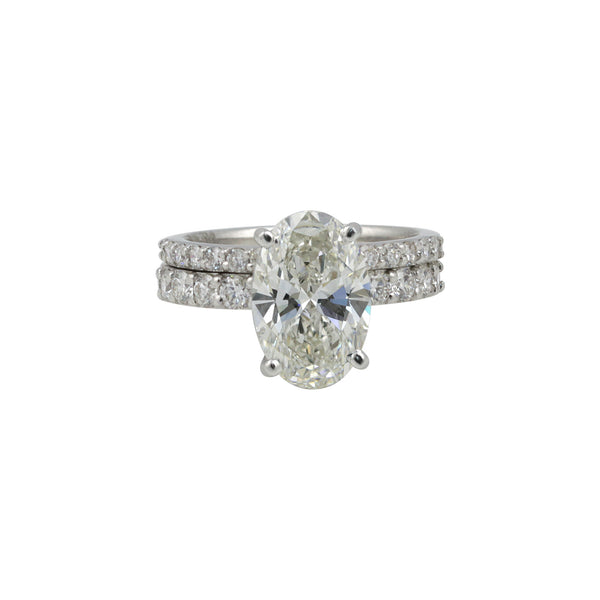 14K Lab Grown Diamond Oval Halo Ring | IGI Certified