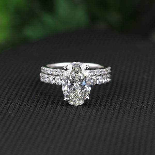 14K Lab Grown Diamond Oval Halo Ring | IGI Certified