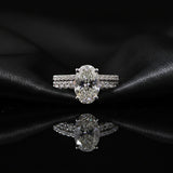 14K Lab Grown Diamond Oval Halo Ring | IGI Certified
