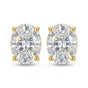 18K Lab Grown Diamond Solitaire Oval Cut Stud Earrings, 2 Ct VVS/E, IGI Certified