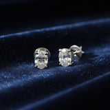 18K Lab Grown Diamond Oval Cut Stud Earrings