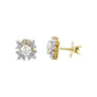 14K/18K Lab-Grown Diamond Pave Round Stud Earrings