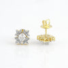 14K/18K Lab-Grown Diamond Pave Round Stud Earrings
