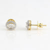 18K Lab-Grown Diamond Pave Round Stud Earrings