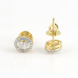 18K Lab-Grown Diamond Pave Round Stud Earrings