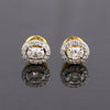18K Lab-Grown Diamond Pave Round Stud Earrings